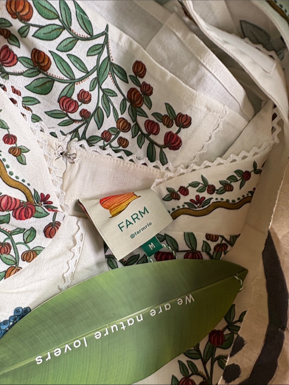 NWT FARM Rio Fruit Beauty Linen Blend Floral Print Cocktail Maxi Dress - Picture 9 of 9